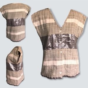 Ace & Jig Metallic Gray Garden Top Size Medium